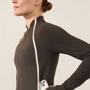 Athleta Salutation Cropped Jacket in Truffle